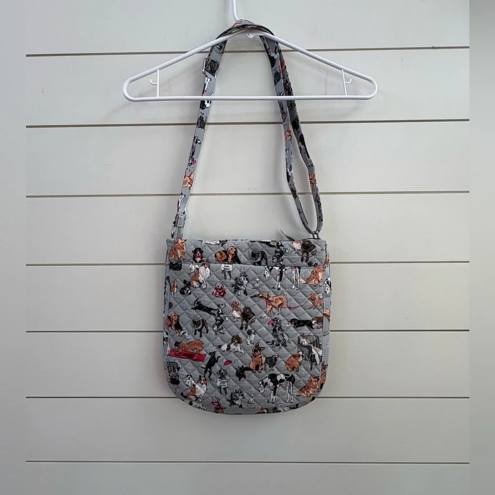 NWOT Vera Bradley “Dog Show” Pattern Trio Zip Hipster Crossbody Bag